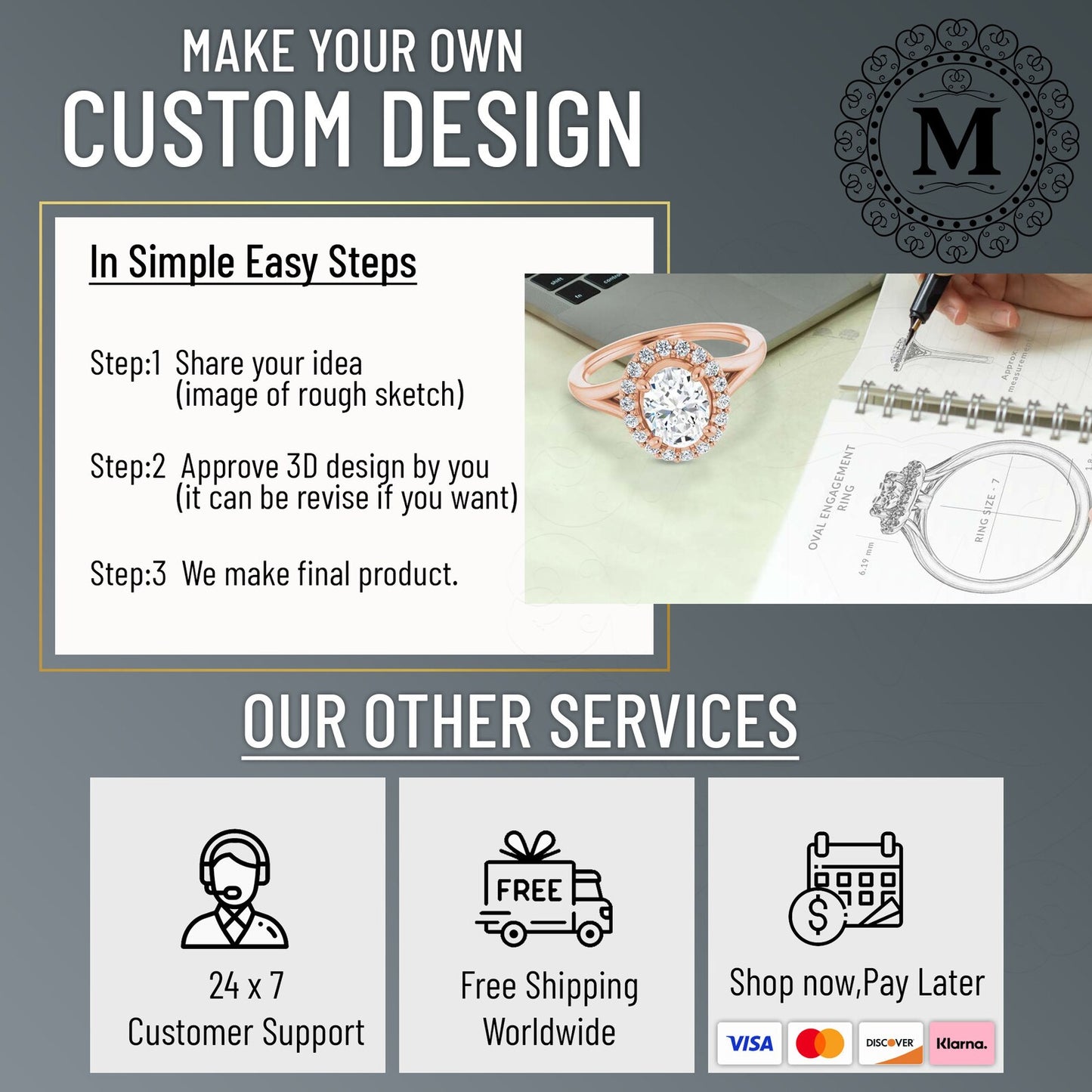 2MM Eternity with Marquise Diamond Stacking Scalloped band set Moissanite Band Set Engagement Band set Matching Bandwedding gifts 935 Argentium Silver 3US